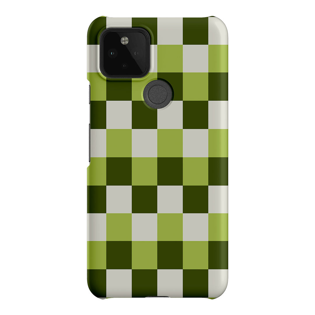 Checks in Green Matte Case Matte Phone Cases Google Pixel 5 / Snap by The Dairy - The Dairy