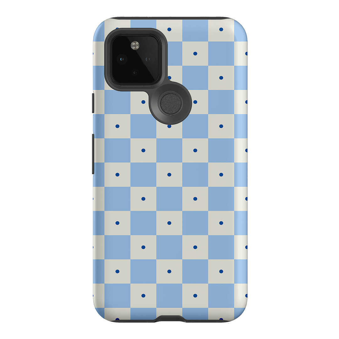 Checkers Blue Matte Case Matte Phone Cases Google Pixel 5 / Armoured by The Dairy - The Dairy
