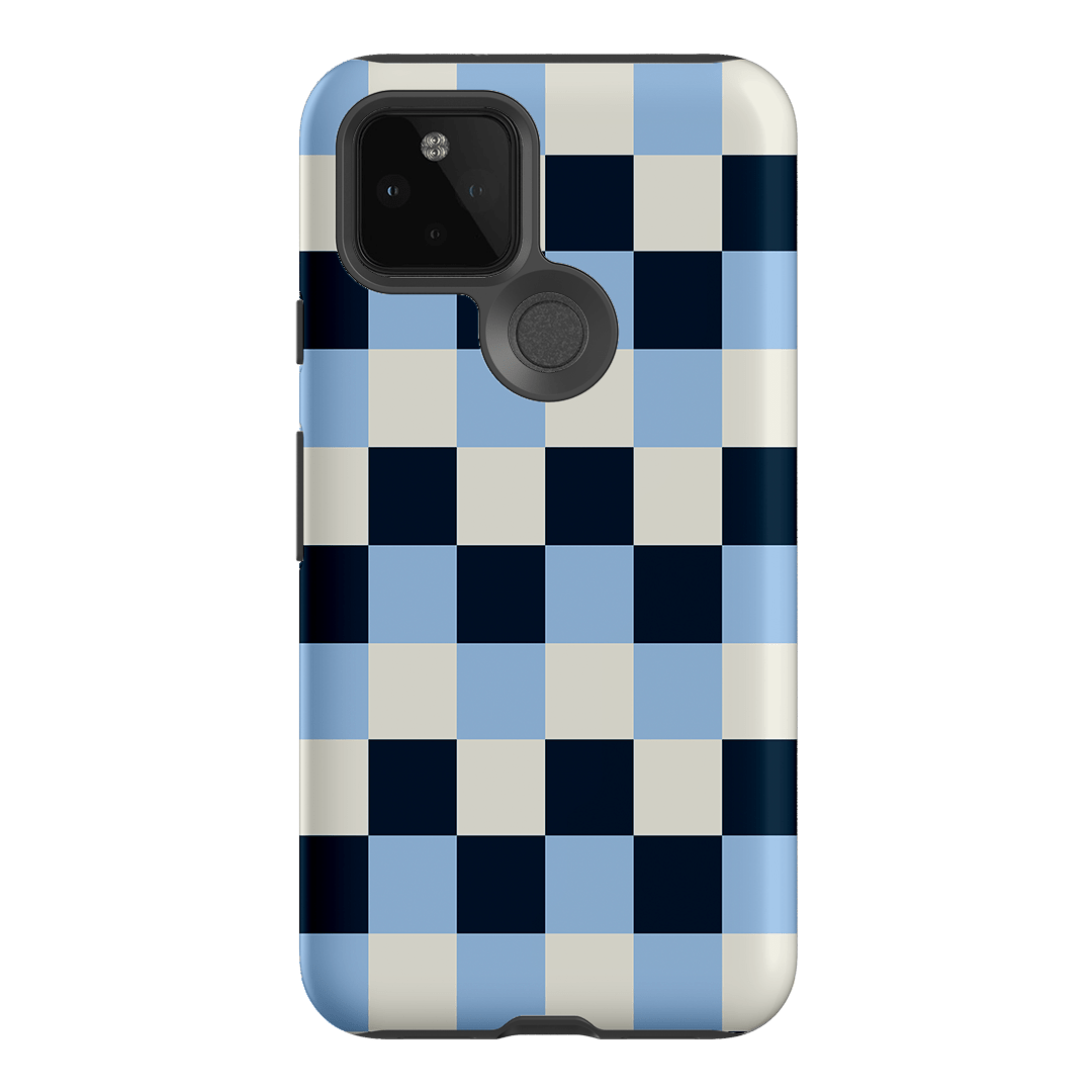 Checks in Blue Matte Case Matte Phone Cases Google Pixel 5 / Armoured by The Dairy - The Dairy