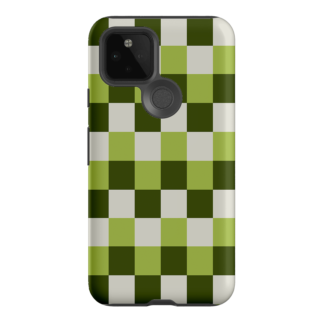 Checks in Green Matte Case Matte Phone Cases Google Pixel 5 / Armoured by The Dairy - The Dairy