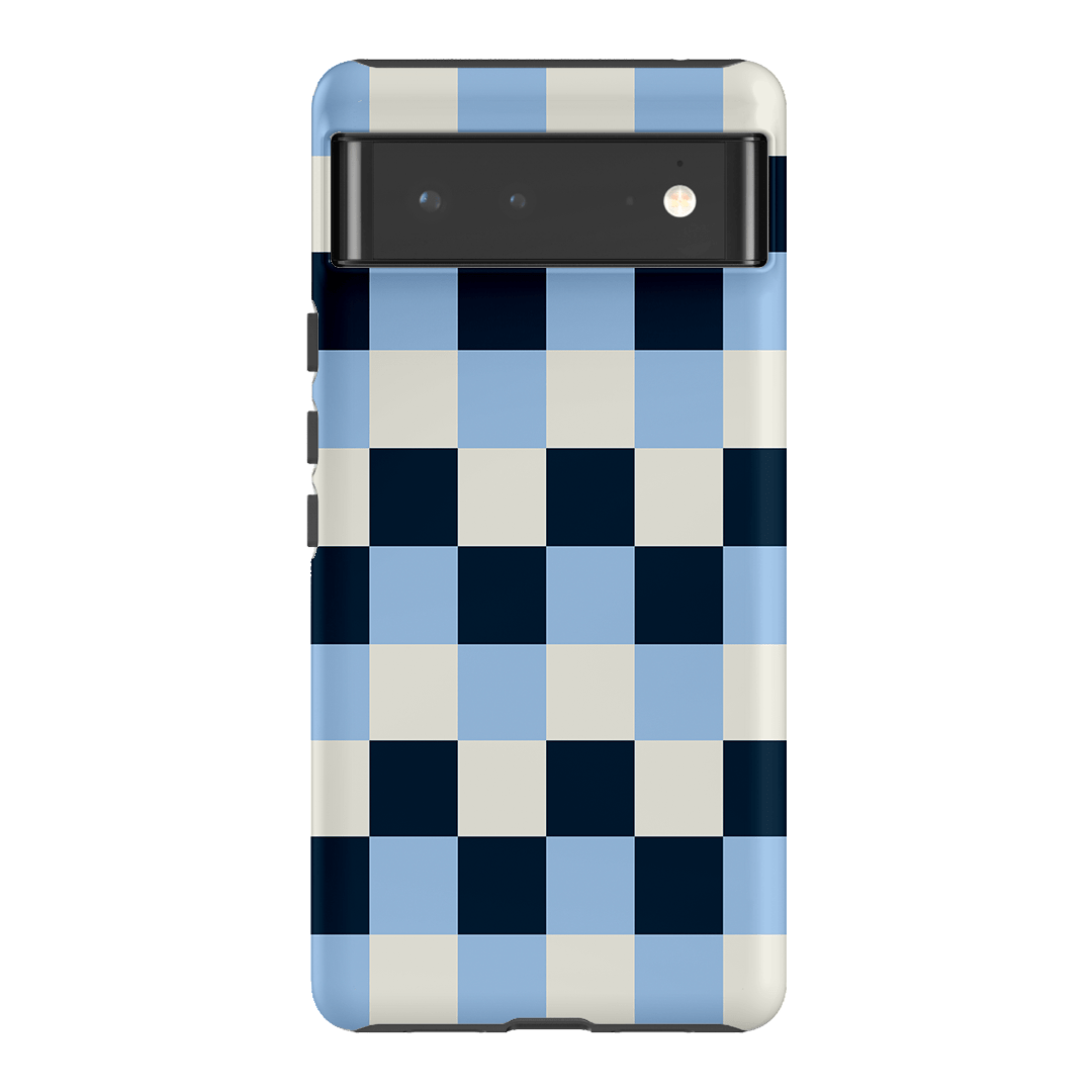 Checks in Blue Matte Case Matte Phone Cases Google Pixel 6 / Armoured by The Dairy - The Dairy