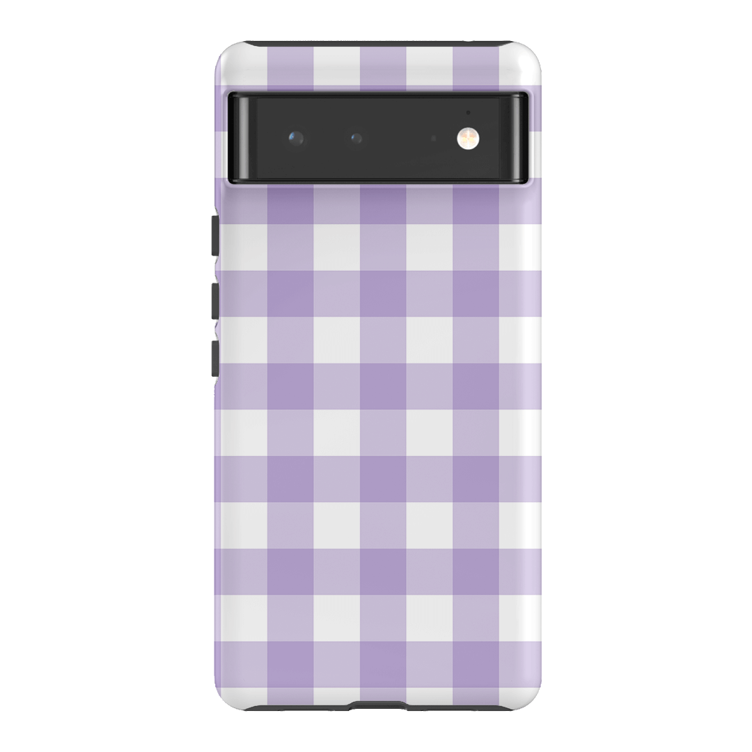 Gingham in Lilac Matte Case Matte Phone Cases Google Pixel 6 / Armoured by The Dairy - The Dairy