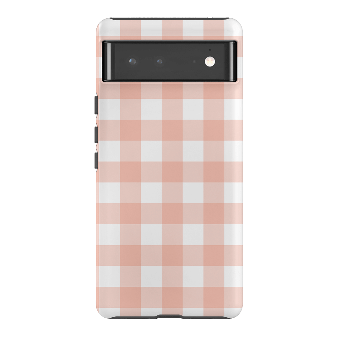Gingham in Blush Matte Case Matte Phone Cases Google Pixel 6 Pro / Armoured by The Dairy - The Dairy