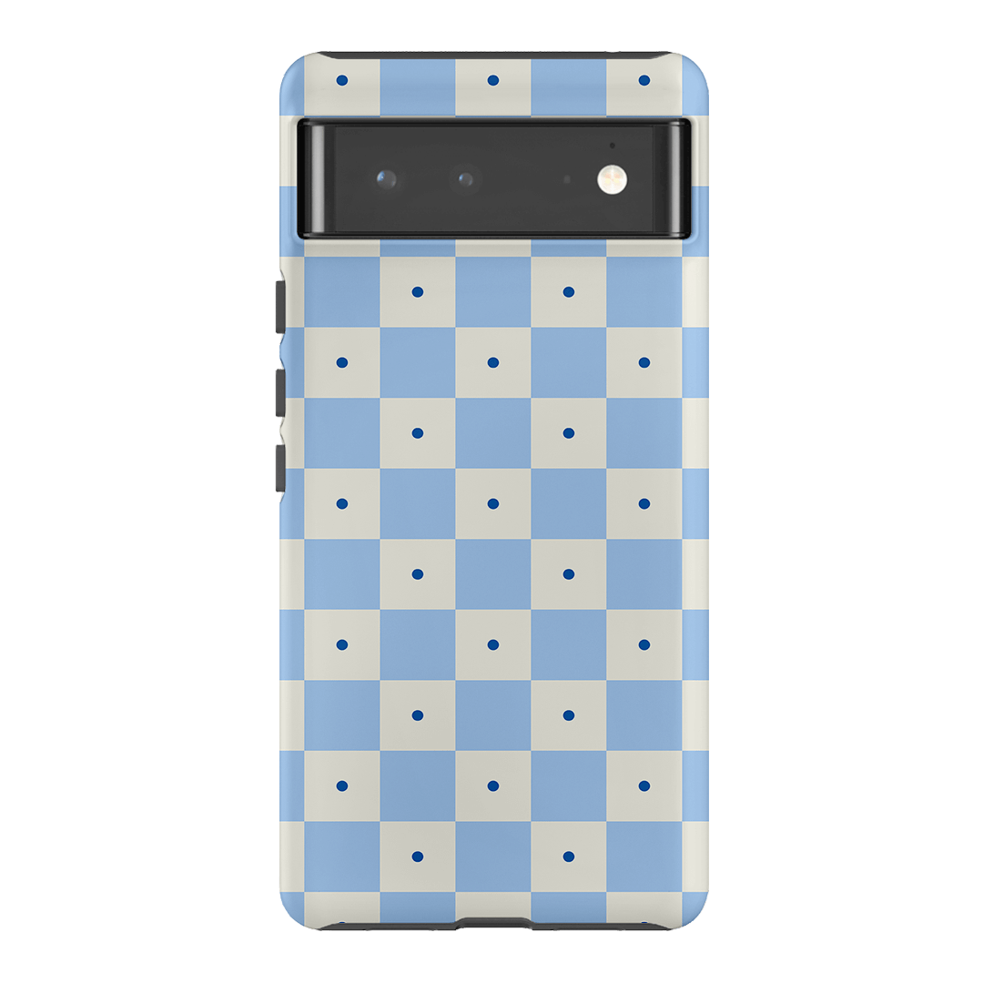 Checkers Blue Matte Case Matte Phone Cases Google Pixel 6 Pro / Armoured by The Dairy - The Dairy