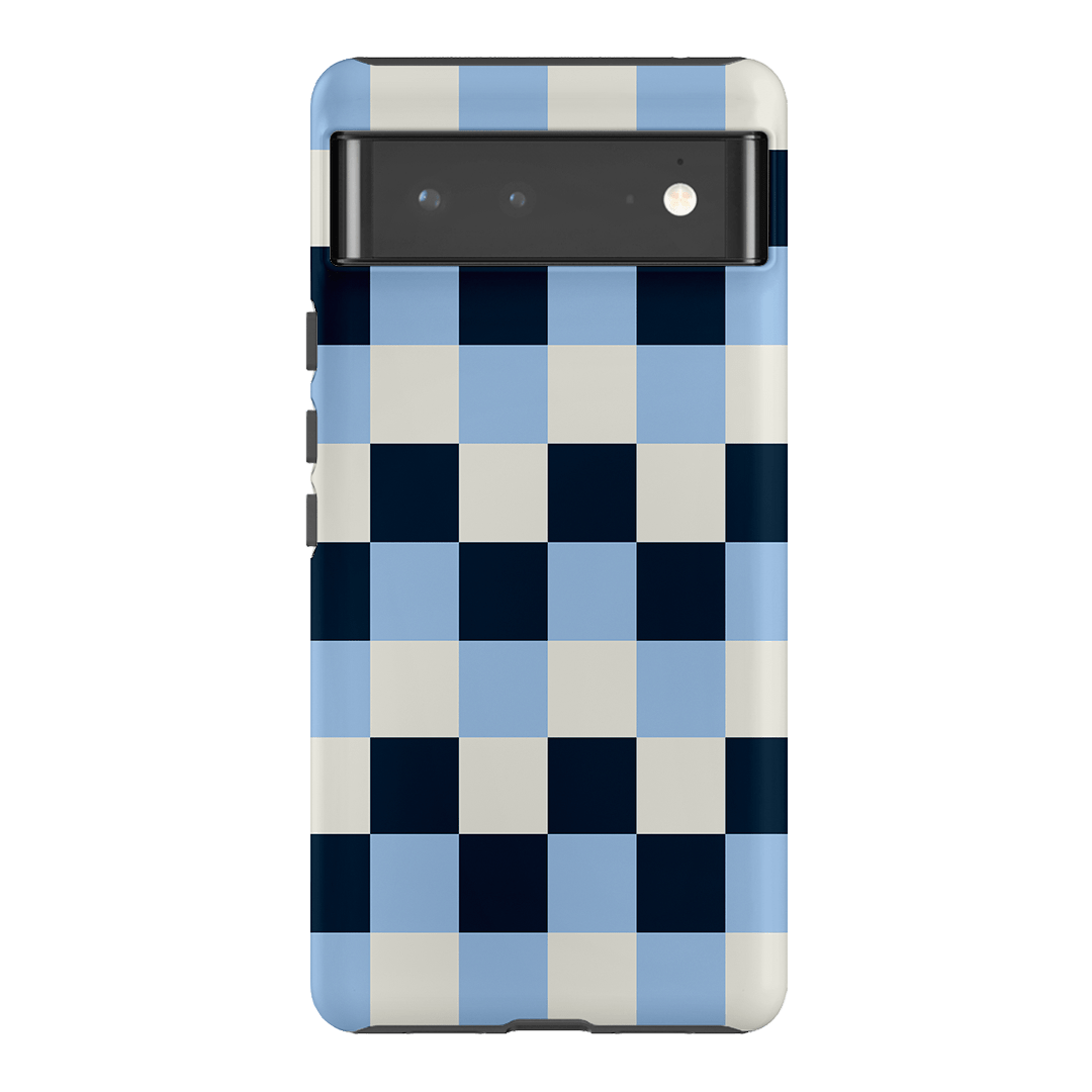 Checks in Blue Matte Case Matte Phone Cases Google Pixel 6 Pro / Armoured by The Dairy - The Dairy