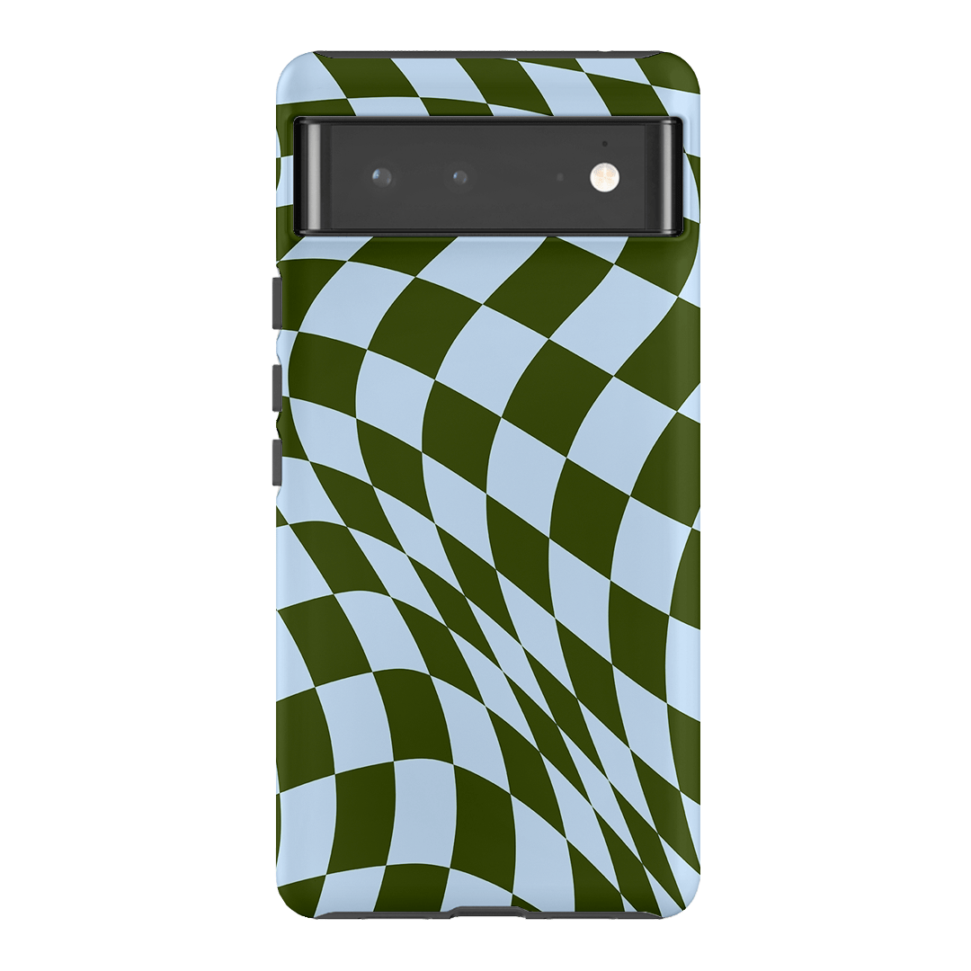 Wavy Check Forest on Sky Matte Case Matte Phone Cases Google Pixel 6 Pro / Armoured by The Dairy - The Dairy