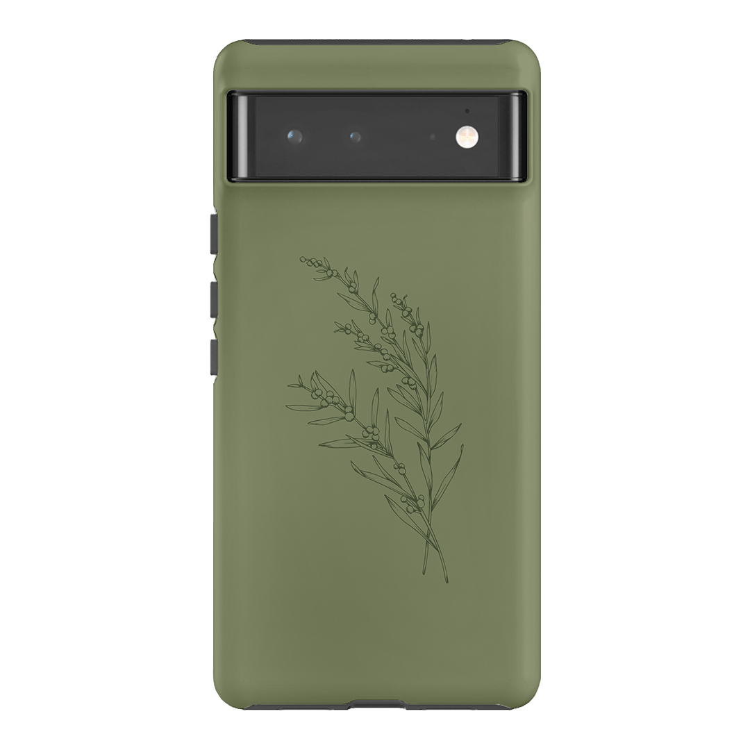 Khaki Wattle Printed Phone Cases Google Pixel 6 Pro / Armoured by Typoflora - The Dairy