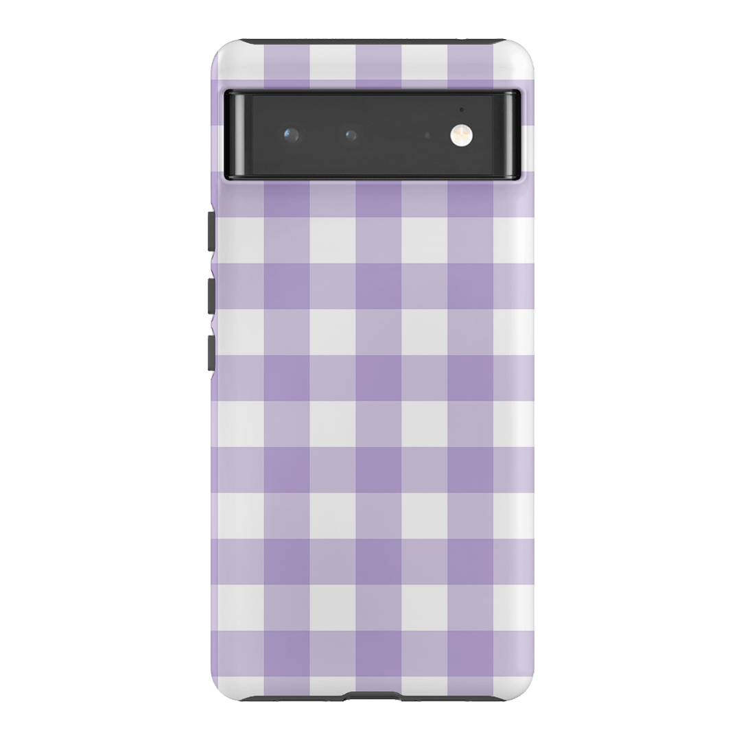 Gingham in Lilac Matte Case Matte Phone Cases Google Pixel 6 Pro / Armoured by The Dairy - The Dairy