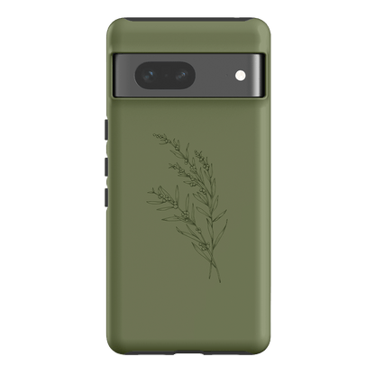 Khaki Wattle Printed Phone Cases Google Pixel 7 / Armoured by Typoflora - The Dairy