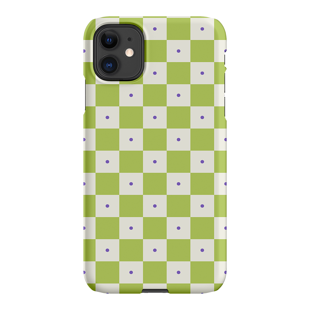 Checkers Lime with Lilac Matte Case Matte Phone Cases iPhone 11 / Snap by The Dairy - The Dairy