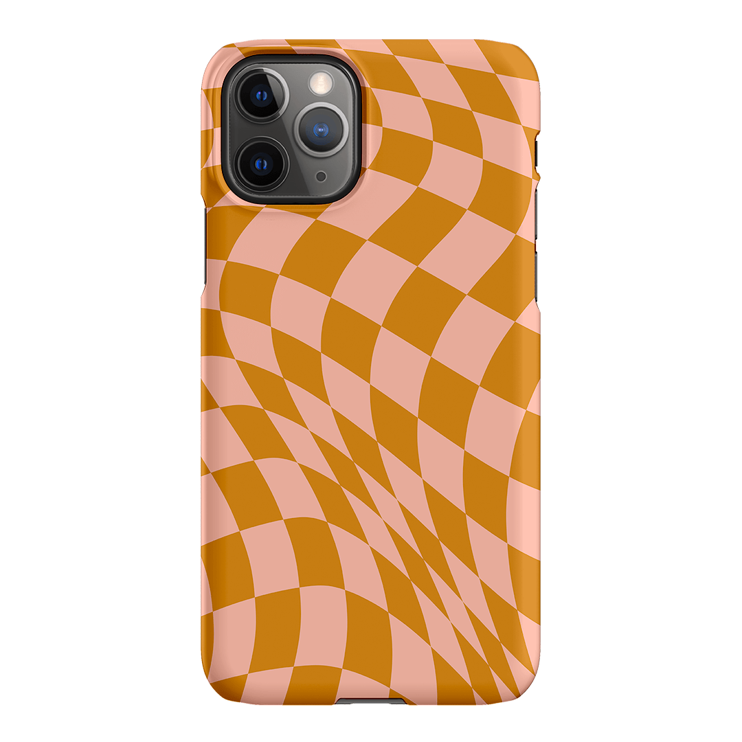 Wavy Check Orange on Blush Matte Case Matte Phone Cases iPhone 11 Pro Max / Snap by The Dairy - The Dairy