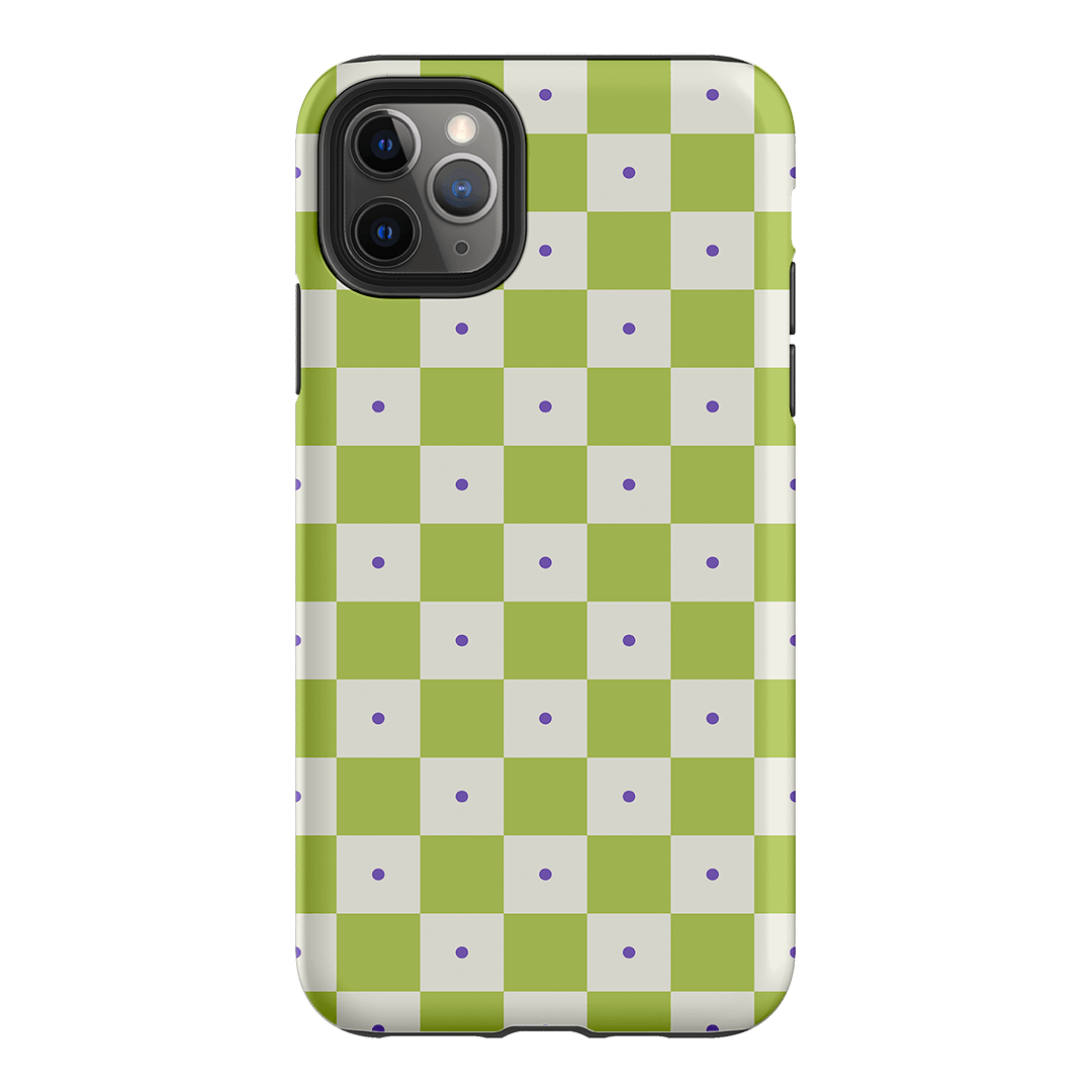 Checkers Lime with Lilac Matte Case Matte Phone Cases iPhone 11 Pro Max / Armoured by The Dairy - The Dairy