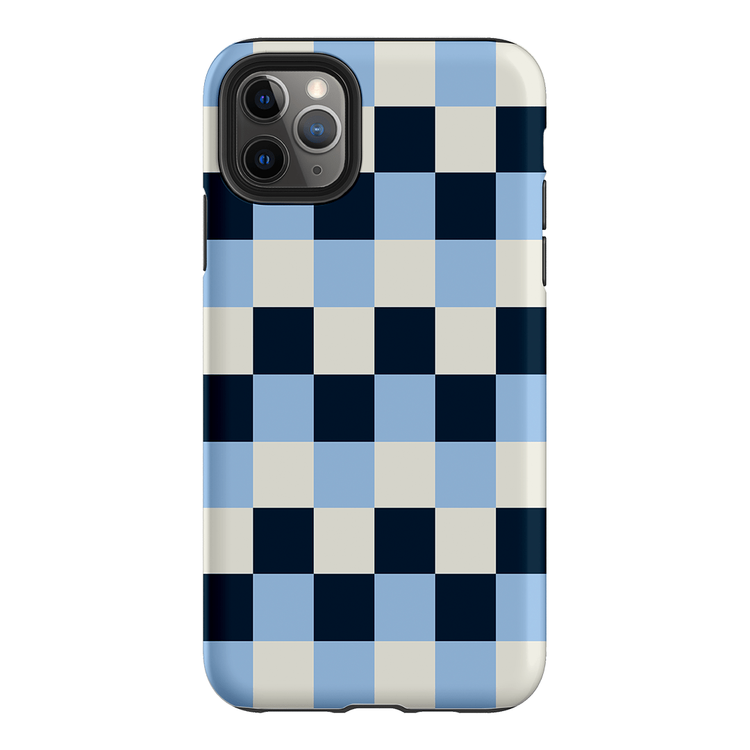 Checks in Blue Matte Case Matte Phone Cases iPhone 11 Pro Max / Armoured by The Dairy - The Dairy