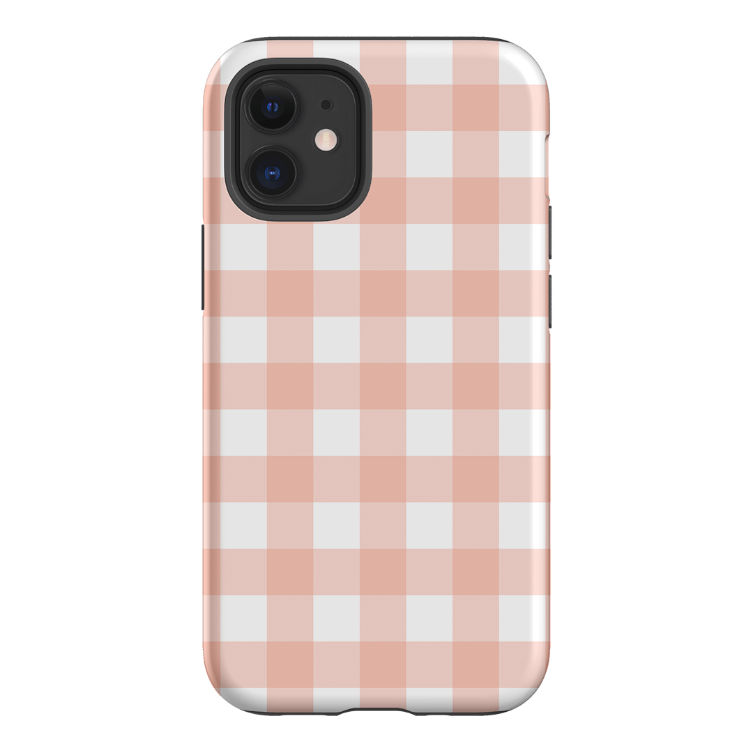 Gingham in Blush Matte Case Matte Phone Cases iPhone 12 / Armoured by The Dairy - The Dairy