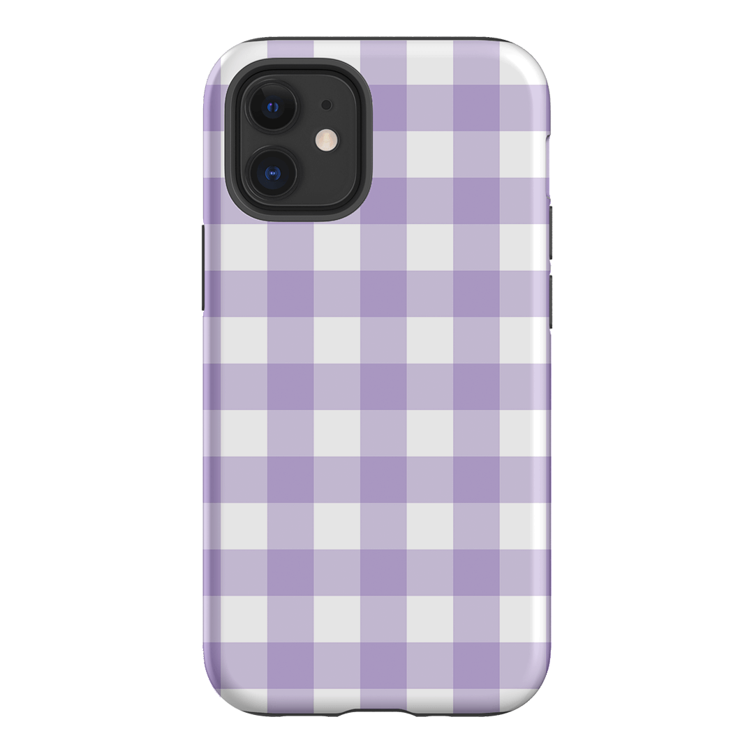 Gingham in Lilac Matte Case Matte Phone Cases iPhone 12 / Armoured by The Dairy - The Dairy