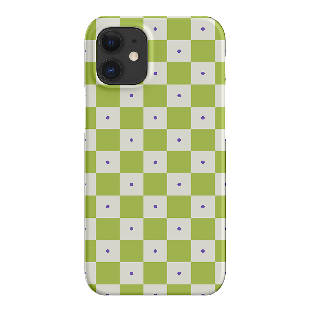 Checkers Lime with Lilac Matte Case Matte Phone Cases iPhone 12 Mini / Snap by The Dairy - The Dairy