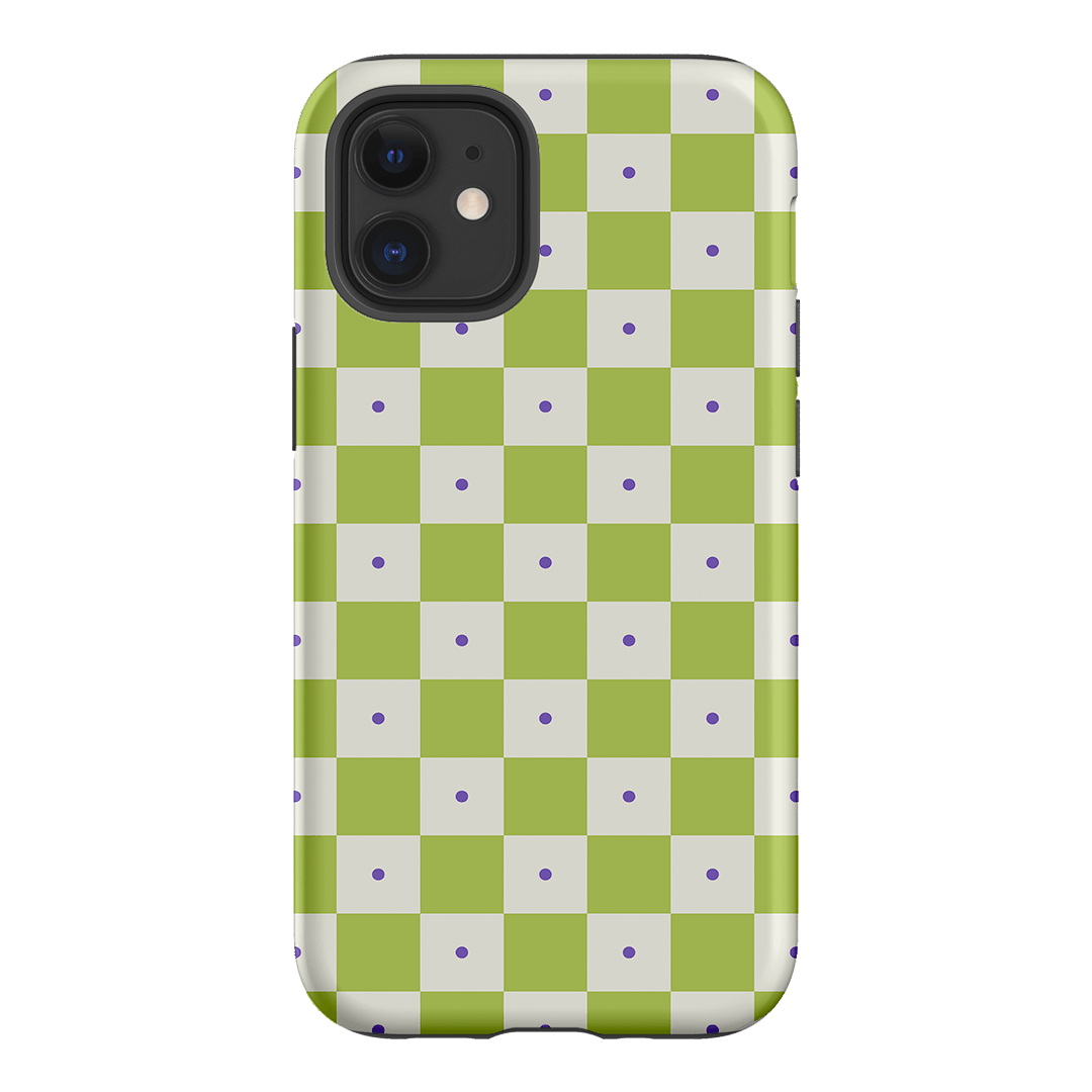 Checkers Lime with Lilac Matte Case Matte Phone Cases iPhone 12 Mini / Armoured by The Dairy - The Dairy