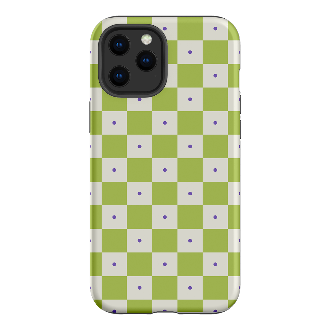 Checkers Lime with Lilac Matte Case Matte Phone Cases iPhone 12 Pro / Armoured by The Dairy - The Dairy
