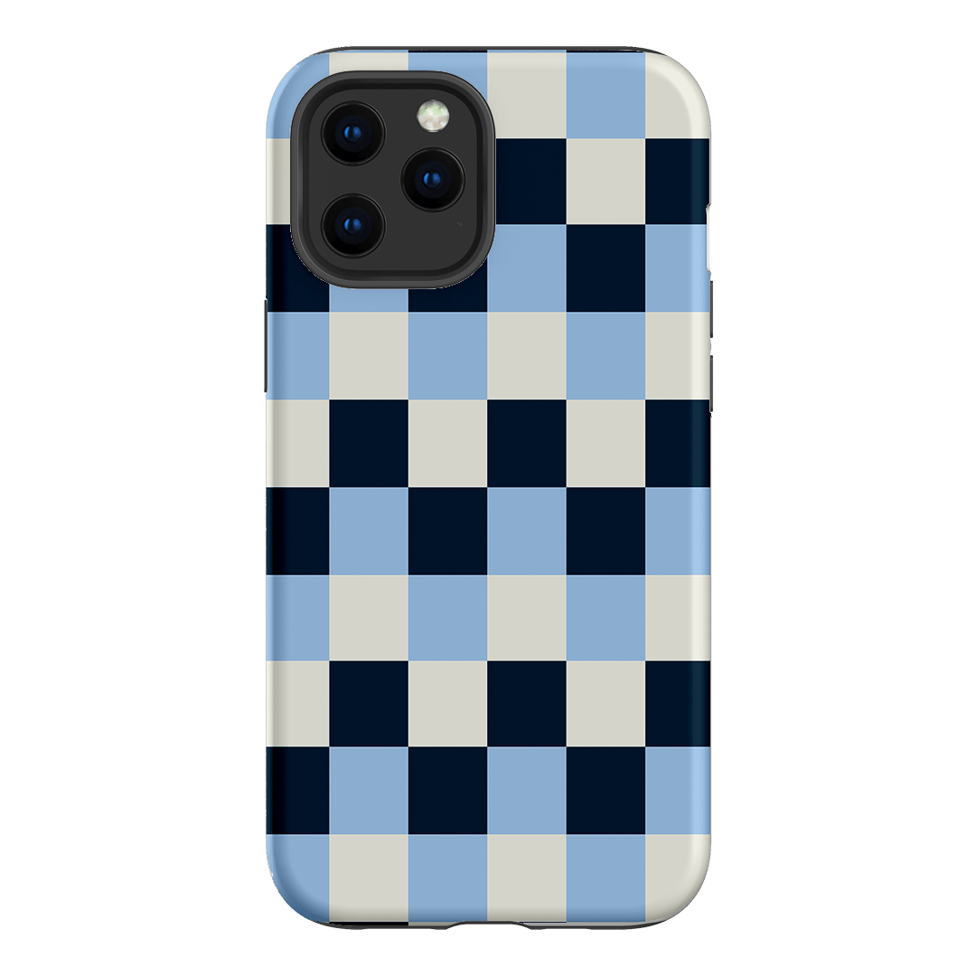 Checks in Blue Matte Case Matte Phone Cases iPhone 12 Pro / Armoured by The Dairy - The Dairy
