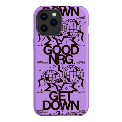 Good Energy in Purple Printed Phone Cases iPhone 12 Pro / Armoured by After Hours - The Dairy
