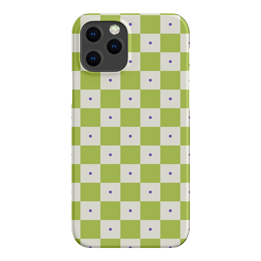 Checkers Lime with Lilac Matte Case Matte Phone Cases iPhone 12 Pro Max / Snap by The Dairy - The Dairy