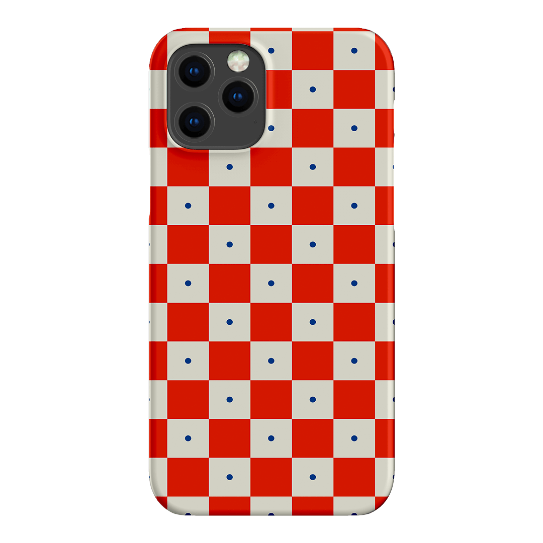 Checkers Scarlet with Cobalt Matte Case Matte Phone Cases iPhone 12 Pro Max / Snap by The Dairy - The Dairy