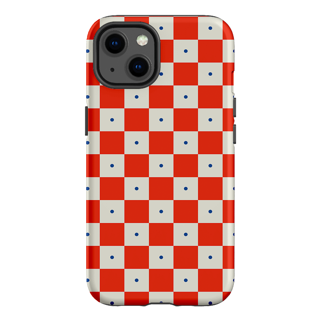Checkers Scarlet with Cobalt Matte Case Matte Phone Cases iPhone 13 / Armoured by The Dairy - The Dairy