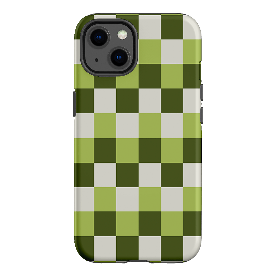 Checks in Green Matte Case Matte Phone Cases iPhone 13 / Armoured by The Dairy - The Dairy