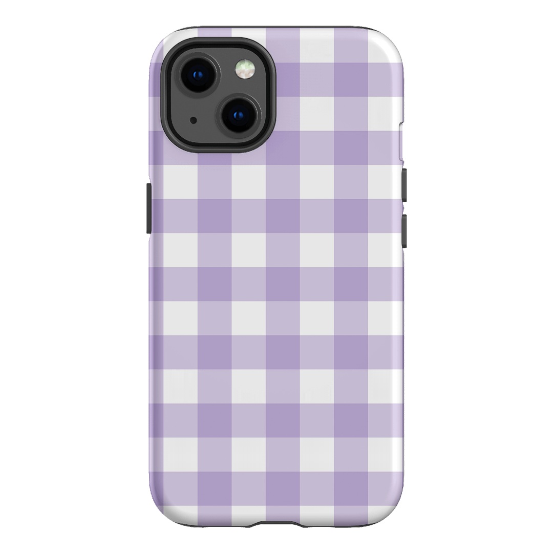 Gingham in Lilac Matte Case Matte Phone Cases iPhone 13 / Armoured by The Dairy - The Dairy
