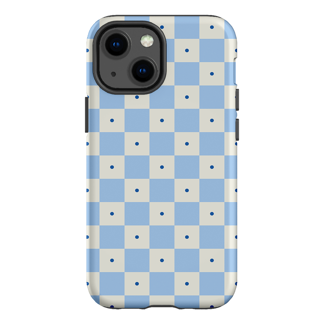 Checkers Blue Matte Case Matte Phone Cases iPhone 13 Mini / Armoured by The Dairy - The Dairy