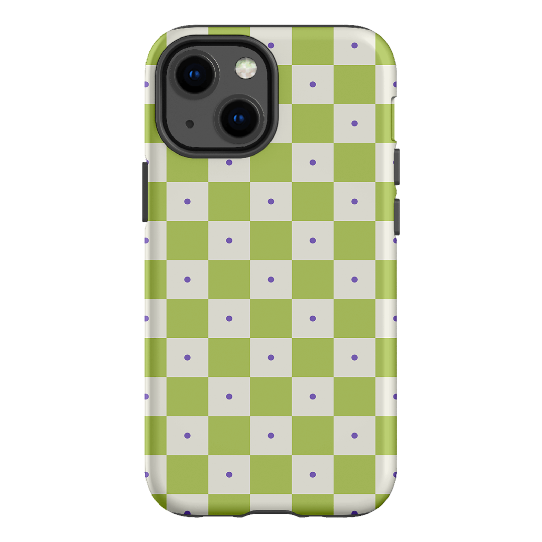 Checkers Lime with Lilac Matte Case Matte Phone Cases iPhone 13 Mini / Armoured by The Dairy - The Dairy