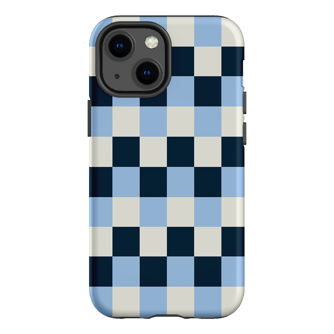 Checks in Blue Matte Case Matte Phone Cases iPhone 13 Mini / Armoured by The Dairy - The Dairy