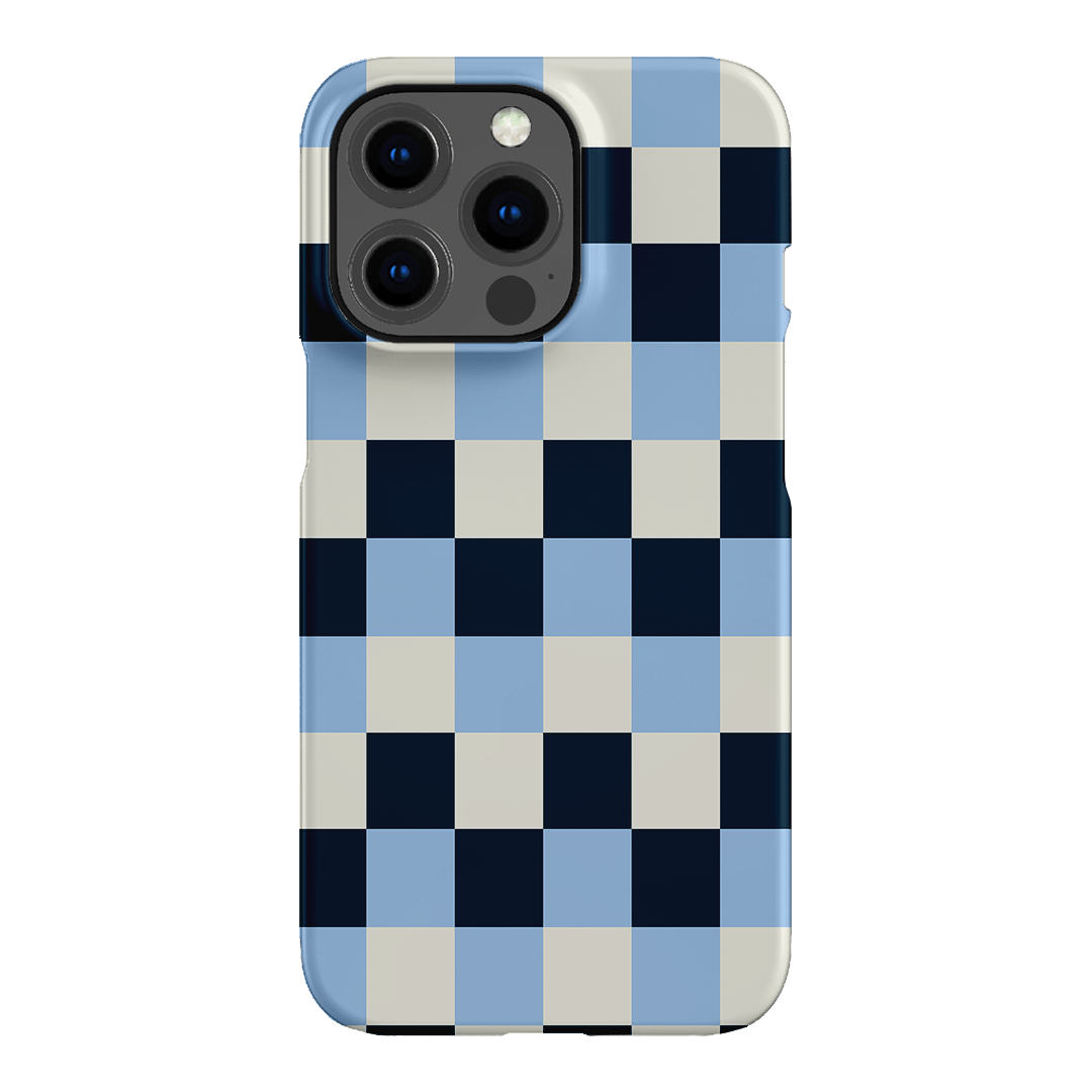 Checks in Blue Matte Case Matte Phone Cases iPhone 13 Pro / Armoured by The Dairy - The Dairy