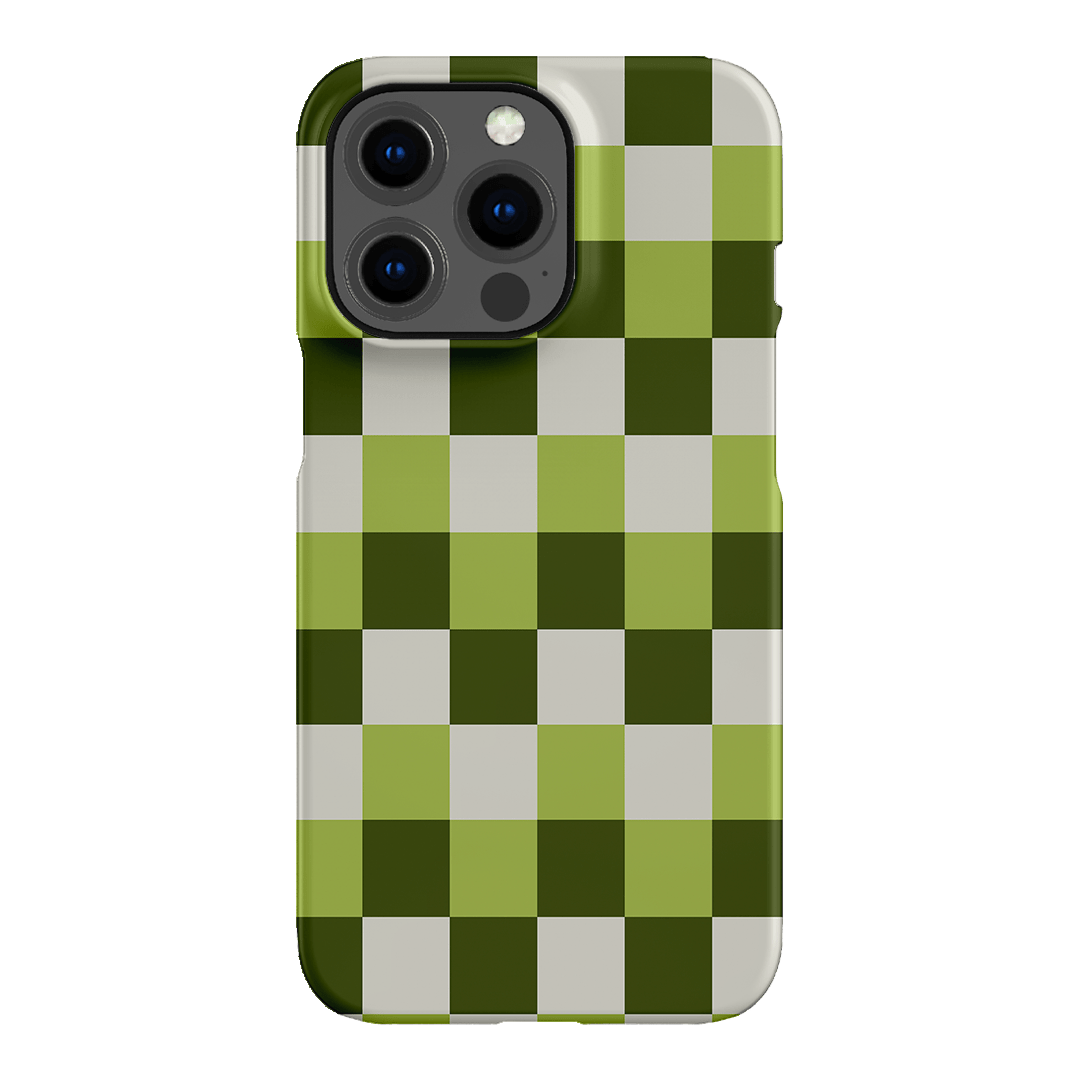 Checks in Green Matte Case Matte Phone Cases iPhone 13 Pro / Snap by The Dairy - The Dairy