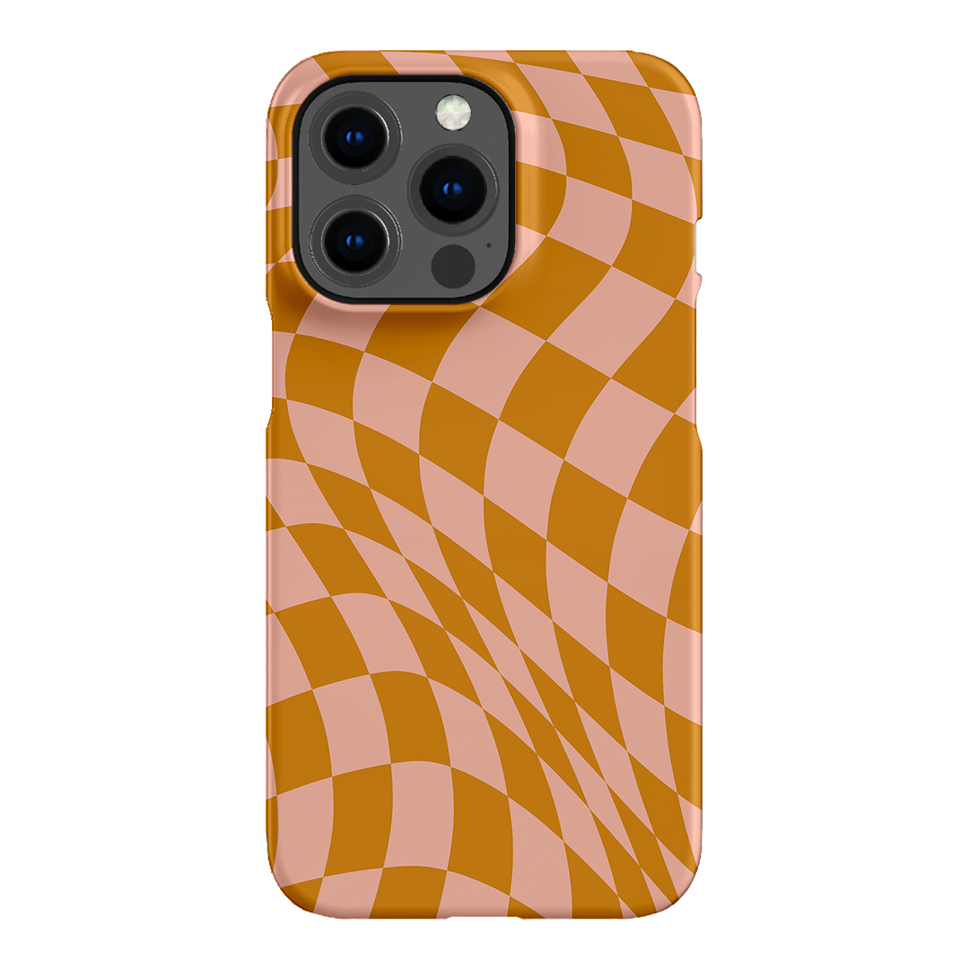 Wavy Check Orange on Blush Matte Case Matte Phone Cases iPhone 13 Pro / Snap by The Dairy - The Dairy
