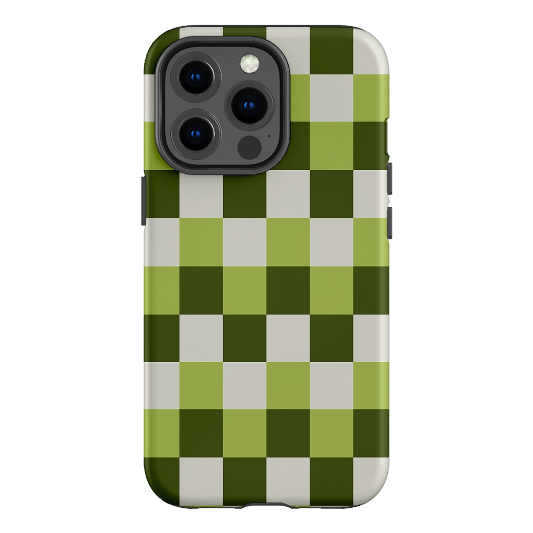 Checks in Green Matte Case Matte Phone Cases iPhone 13 Pro / Armoured by The Dairy - The Dairy