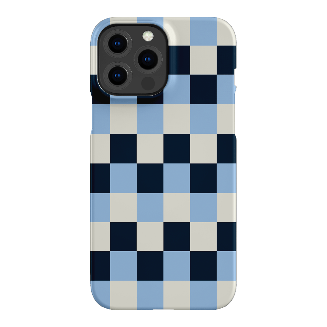 Checks in Blue Matte Case Matte Phone Cases iPhone 13 Pro Max / Snap by The Dairy - The Dairy