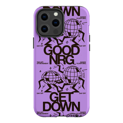 Good Energy in Purple Printed Phone Cases iPhone 13 Pro Max / Armoured by After Hours - The Dairy