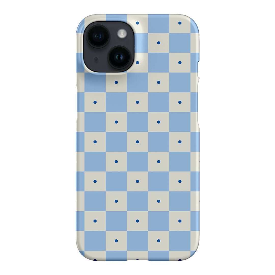 Checkers Blue Matte Phone Cases iPhone 14 / Armoured by The Dairy - The Dairy
