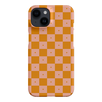 Checkers Orange with Blush Matte Case Matte Phone Cases iPhone 14 / Armoured by The Dairy - The Dairy