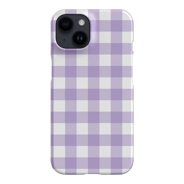 Gingham in Lilac Matte Case Matte Phone Cases iPhone 14 / Armoured by The Dairy - The Dairy