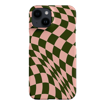 Wavy Check Forest on Blush Matte Case Matte Phone Cases iPhone 14 / Armoured by The Dairy - The Dairy