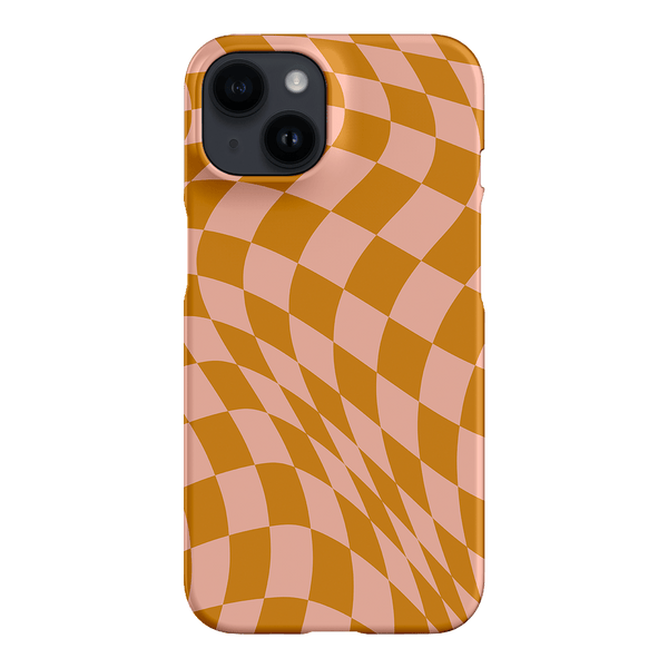 Wavy Check Orange on Blush Matte Case Matte Phone Cases iPhone 14 / Armoured by The Dairy - The Dairy