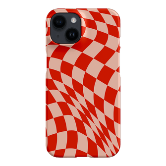 Wavy Check Scarlet on Blush Matte Case Matte Phone Cases iPhone 14 / Armoured by The Dairy - The Dairy