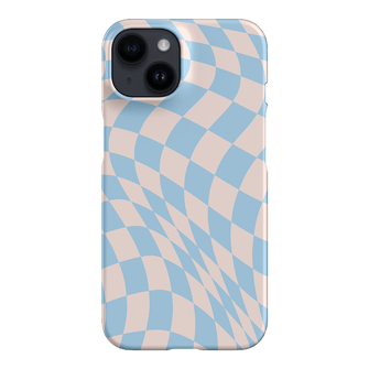 Wavy Check Sky on Light Blush Matte Phone Cases iPhone 14 / Armoured by The Dairy - The Dairy