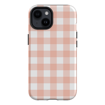 Gingham in Blush Matte Case Matte Phone Cases iPhone 14 / Armoured by The Dairy - The Dairy