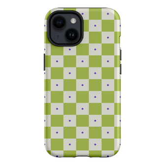 Checkers Lime with Lilac Matte Phone Cases iPhone 14 / Armoured by The Dairy - The Dairy