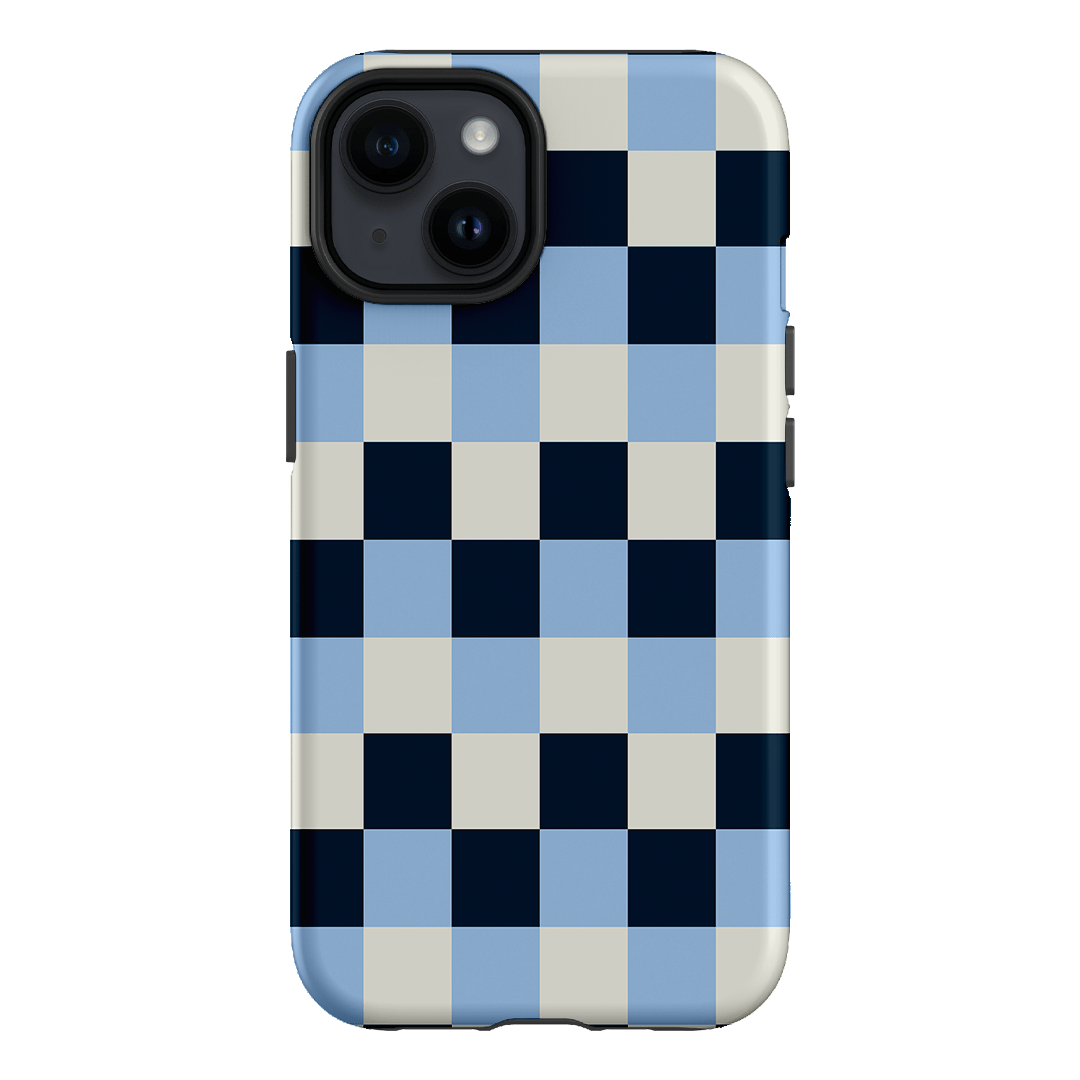Checks in Blue Matte Case Matte Phone Cases iPhone 14 / Armoured by The Dairy - The Dairy