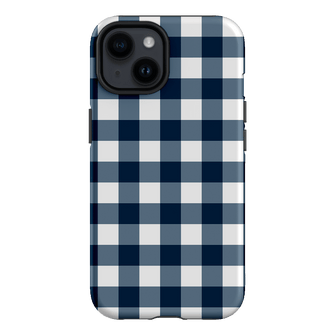 Gingham in Indigo Matte Case Matte Phone Cases iPhone 14 / Armoured by The Dairy - The Dairy