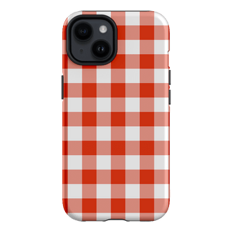 Gingham in Scarlet Matte Case Matte Phone Cases iPhone 14 / Armoured by The Dairy - The Dairy